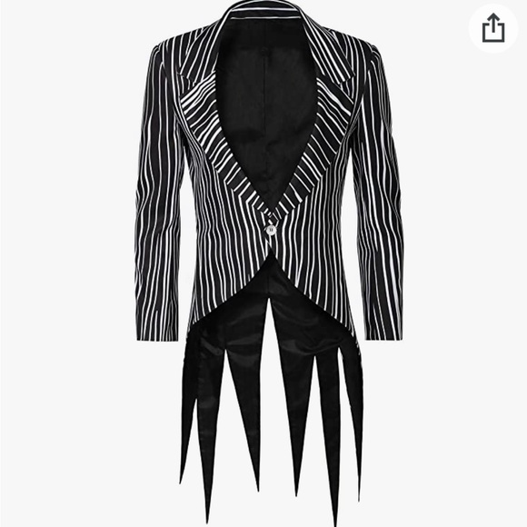 Mens Jack Skeleton Costume Large Jacket, Medium Pant - Picture 1 of 4